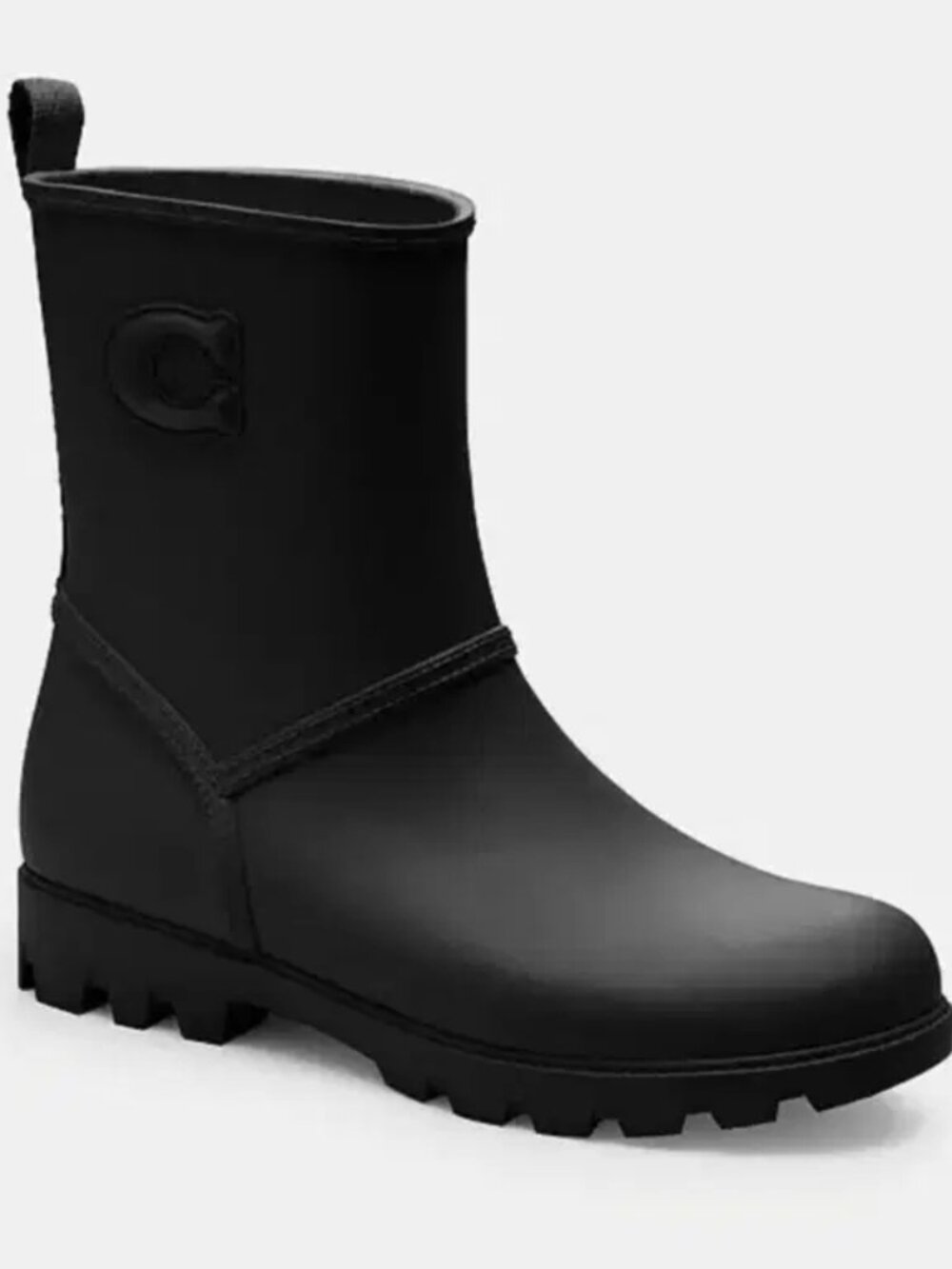 Coach Ryder Black Rubber Pull-On Boots Women’s 8